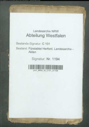 Auf der Kanzlei vorhandene Deposita