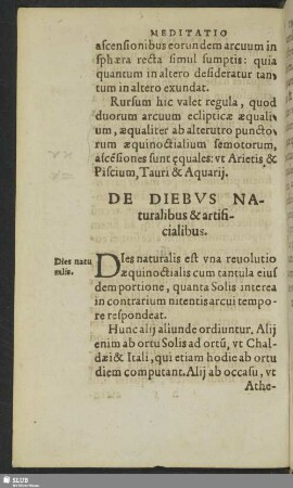 De Diebus Naturalibus & artificialibus