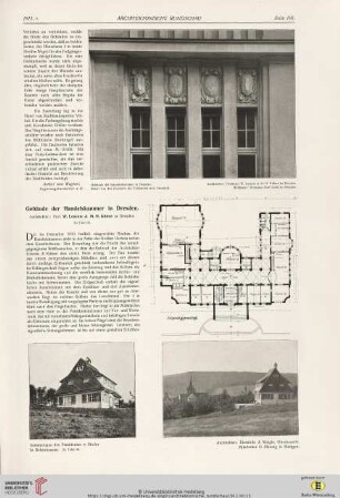 27: Gebäude der Handelskammer in Dresden : Architekten: Prof. W. Lossow & M. H. Kühne in Dresden