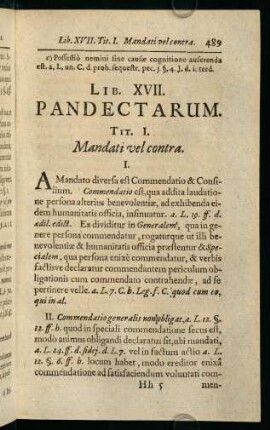 489-506, Tit. I. Mandati vel contra - Tit. II. Pro Socio
