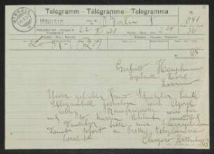 Brief von Joseph Chapiro an Gerhart Hauptmann