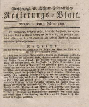 Nr. 1 : 5. Februar 1828