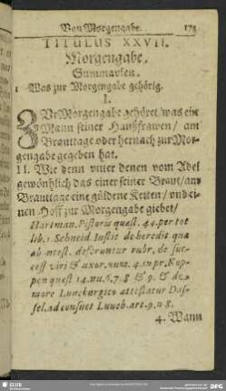Titulus XXVII. Morgengabe