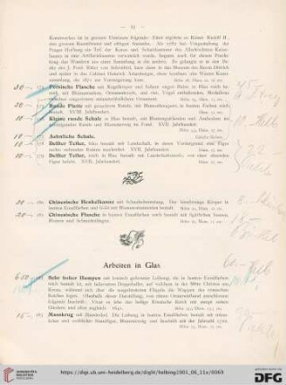 Arbeiten in Glas (Nr. 182-190)