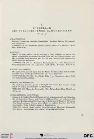 II. Porzellan aus verschiedenen Manufakturen (Nr. 45-49)
