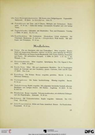 Metallarbeiten (Nr. 150-164a)