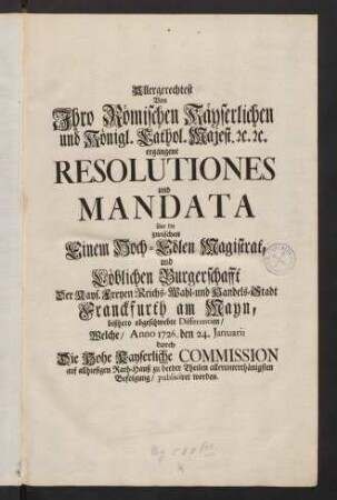 1-30, Resolutiones und Mandata