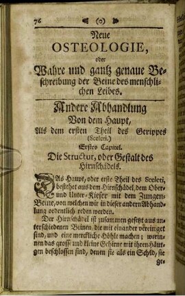 Erstes Capitel. Die Structur oder Gestalt des Hirnschädels.