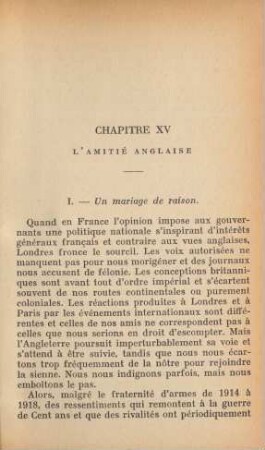 Chapitre XV L' Amitié Anglaise