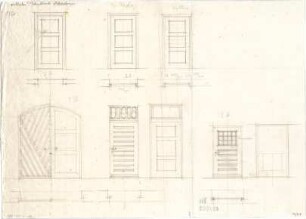 Fischer, Theodor; Nürnberg; Haus Adelsberger - Türen (Grundrisse, Ansichten)