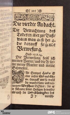 Die vierdte Andacht.