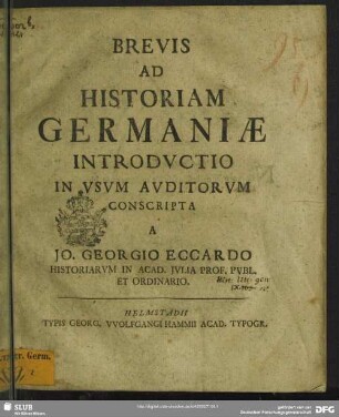 Brevis Ad Historiam Germaniae Introductio