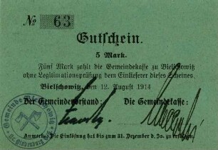 Gutschein - 5 Mark