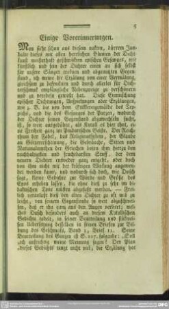 Einige Vorerinnerungen