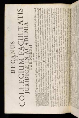 Decanus Et Collegium Facultatis Juridicae In Academia Tubingensi Lect. Salut.