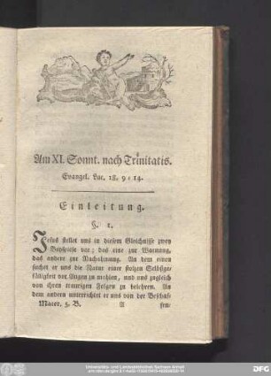 Am XI. Sonnt. nach Trinitatis. Evangel. Luc. 18, 9 - 14.