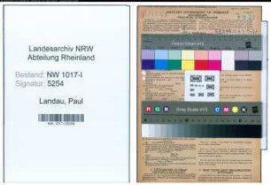 Entnazifizierung Paul Landau , geb. 01.08.1904 (Vorarbeiter)