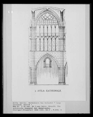 Avila, Kathedrale San Salvador, Aufriss der Langhauswand