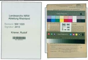 Entnazifizierung Rudolf Kriener , geb. 26.05.1901 (Buchhalter)