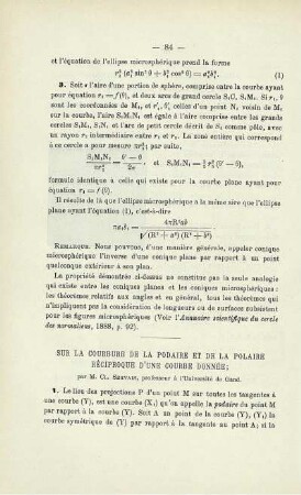 SUR LA COURBURE DE LA PODAIRE ET DE LA POLAIRE RÉCIPROQUE D´UNE COURBE DONNÉE.