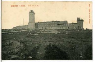 Brocken. Gipfelansicht mit Brockenhaus (im 2.Weltkrieg zerstört)