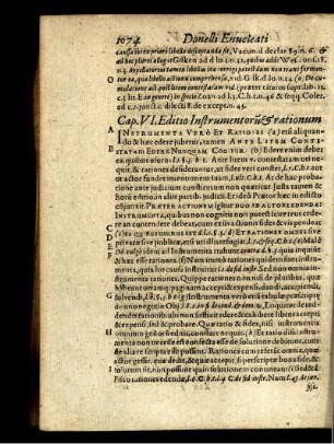 Cap. VI. Editio Instrumentoru[m] & rationum