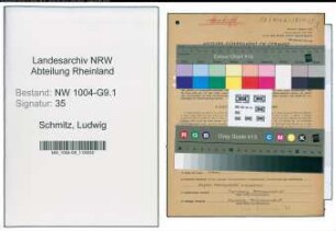 Entnazifizierung Ludwig Schmitz , geb. 20.12.1912 (Kaufmann)