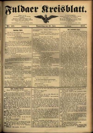 Ausgabe vom Donnerstag, den 20. Juni 1907.