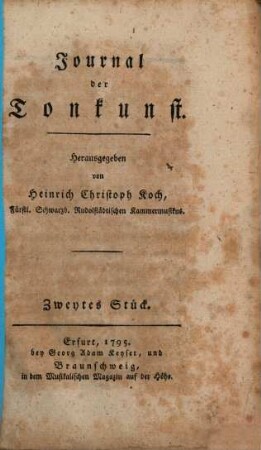 Journal der Tonkunst. 2, 2. 1795