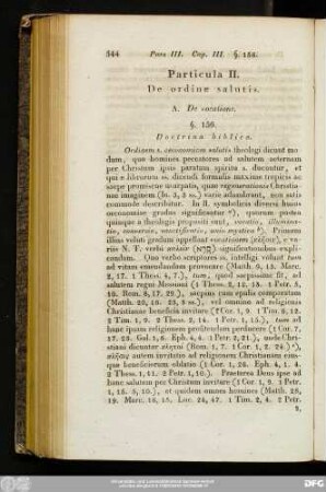 Particula II. De ordine salutis.