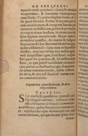 Argumenta aduersatiorum, & ad ea responsiones. Capvt III.