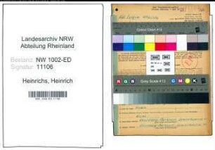 Entnazifizierung Heinrich Heinrichs, geb. 15.02.1888 (Studienrat)