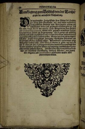 Dancksagung zum Beschluß von der Cantzel, gegen die anwesende Versamlung.