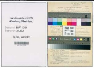 Entnazifizierung Wilhelm Tepel , geb. 10.01.1906 (Techn.Zeichner)