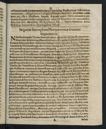 33-34, Sequitur Exemplum Plenipotentiae Domino Imperatoris