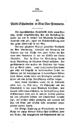 Volks-Schulwesen in Neu-Vor-Pommern
