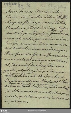 B,10c: Sentences sur l'antiquitè [lat. Übersetzung]