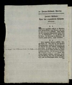 Zweyter Abschnitt. Von den organisirten Körpern überhaupt