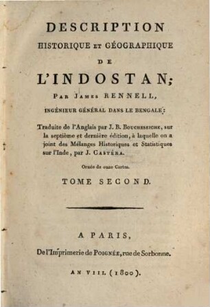 Description historique et géographique de l'Indostan, 2