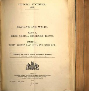 Judicial statistics, England and Wales. Part 1, Criminal statistics : statistics relating relating to criminal proceedings, police, coroners, prisons, and criminal luneatics, 1877,1 (1878)