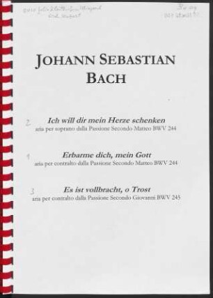 Ich will dir mein Herze schenken : aria per soprano dalla Passione Secondo Matteo BWV 244