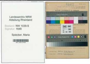 Entnazifizierung Maria Spiecker , geb. 02.06.1915 ()
