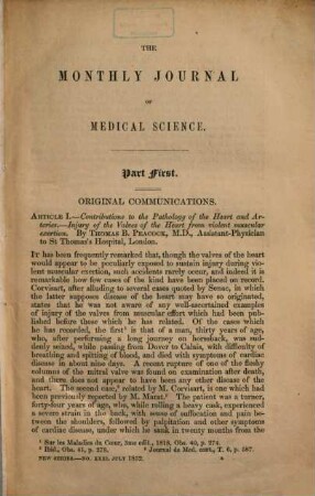 The Monthly journal of medical science. 6. 1852, Juli - Nov.