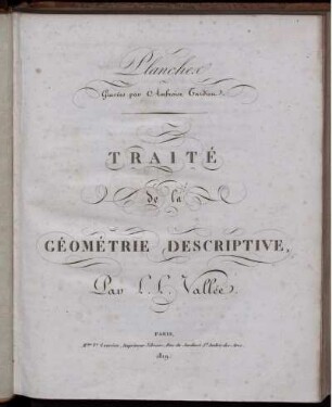 Atlas: Traité de la Géométrie Descriptive. Atlas