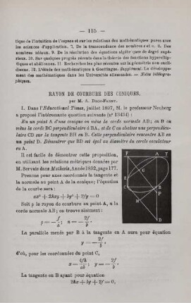 RAYON DE COURBURE DES CONIQUES.