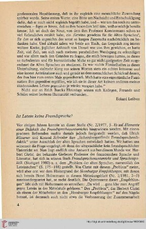 Ist Latein keine Fremdsprache?