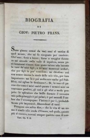 Biografia di Giov. Pietro Frank