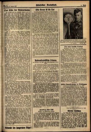 Zweite Ausgabe vom Mittwoch, den 27. Januar 1937.