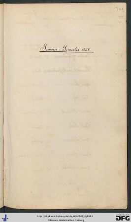 [fol. 341] Sommersemester 1868