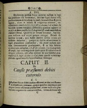Caput II. De Causis præsumti debiti externis.